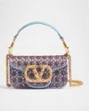 Valentino Garavani Loco Small Crystal Shoulder Bag In Amethyst Cloudy Blue