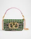 Valentino Small Embroidered Loco Shoulder Bag In Emerald
