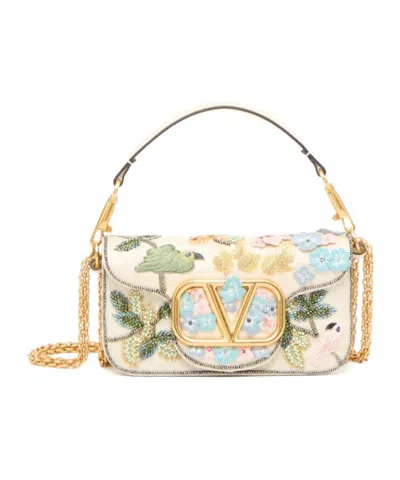 Valentino Garavani Locò Small Embroidered Shoulder Bag In Multi-color