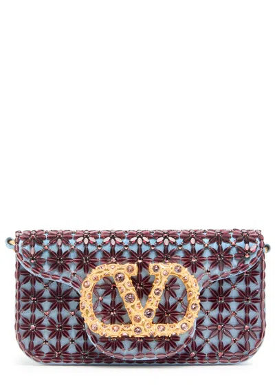 Valentino Garavani Valentino Locò Small Floral-embellished Moiré Shoulder Bag In Multicoloured