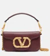Valentino Garavani Small Leather Shoulder Bag With Chain Strap In Burgundy
