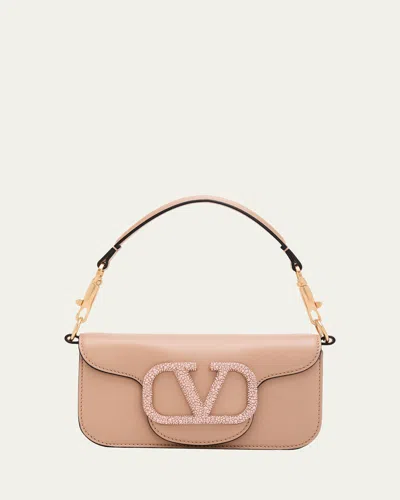Valentino Garavani Loco Small Leather Top-handle Bag With Jewel Vlogo In Pink