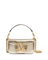 Valentino Loco Small Metallic Vlogo Shoulder Bag In Nude