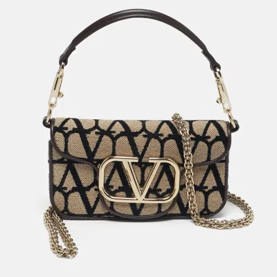 Pre-owned Valentino Garavani Locò Small Tricolor Toile Iconographe Bag In Multi