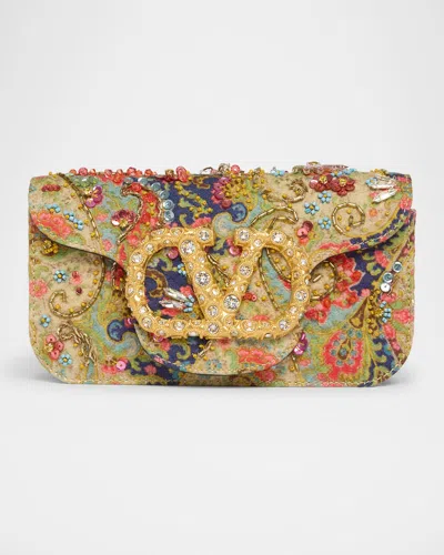 Valentino Garavani Loco Small Vlogo Paisley Embellished Shoulder Bag