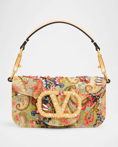 Valentino Garavani Loco Small Vlogo Paisley Embellished Shoulder Bag In Multi