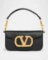 Valentino Small Leather Shoulder Bag With Crystal And Pearl Embellishments In Black