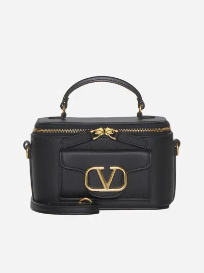 Valentino Garavani Loco Vanity Case Leather Bag In Black