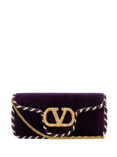 VALENTINO GARAVANI LOCÒ VELVET CLUTCH BAG