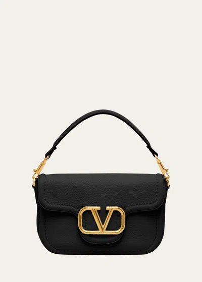 VALENTINO GARAVANI LOCO VLOGO FLAP LEATHER SHOULDER BAG