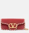 Valentino Locò Vlogo Mini Velvet Clutch In Pink