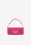 Valentino Locò Vlogo Shoulder Bag In Calfskin In Fuchsia
