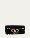 Valentino Loco Vlogo Velvet Clutch Bag