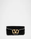 Valentino Loco Vlogo Velvet Clutch Bag In Multi