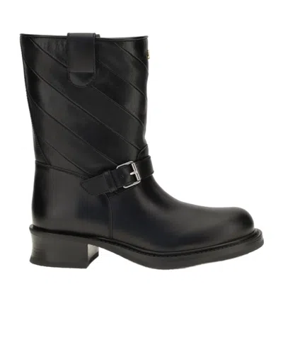 Valentino Garavani Logo Ankle Boots In Black
