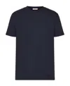 Valentino Cotton Crewneck T-shirt With Black Untitled Studs In Black