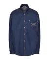 Valentino Denim Shirt With Long Sleeves And Chest Pocket In Blue