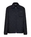 Valentino Quilted Nylon Shirt Jacket With Metallic V Detail In Black