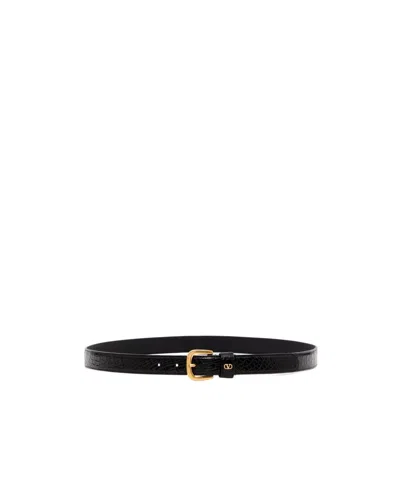 Valentino Garavani Logo Belt In Black
