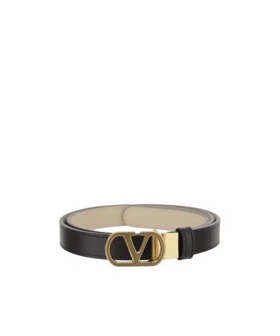 Valentino Garavani Logo Belt In Black