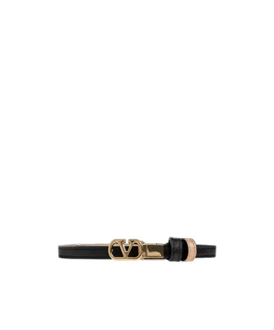 Valentino Garavani Logo Belt In Black