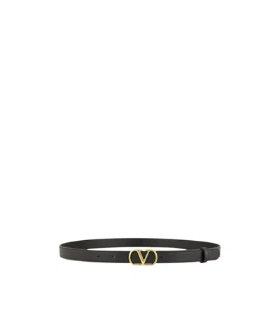 Valentino Garavani Logo Belt In Black