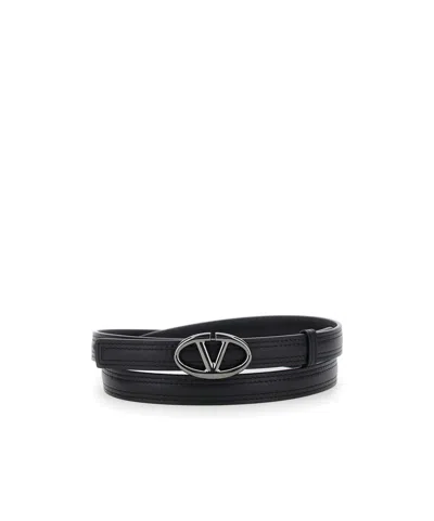 Valentino Garavani Logo Belt In Black