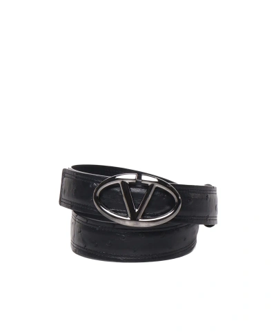 Valentino Garavani Logo Belt In Black