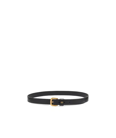 Valentino Garavani Logo Belt In Black