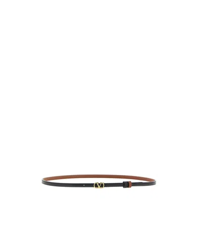 Valentino Garavani V-logo Signature Reversible Belt In Black