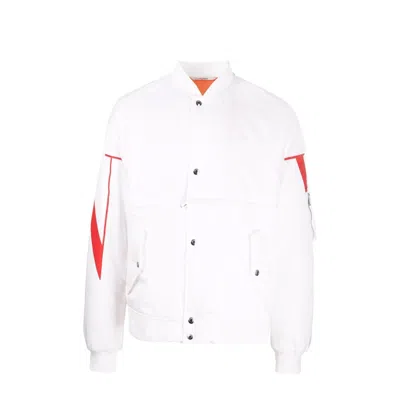Valentino Logo Bomber Jacket In White