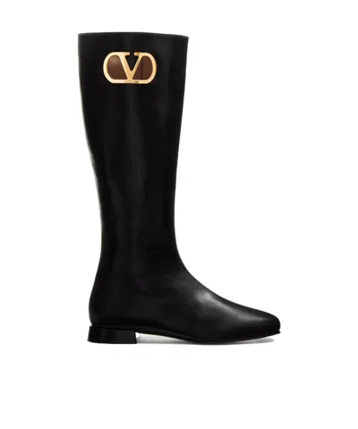Valentino Garavani Vlogo Signature Kidskin Boot 20mm Woman Black 42