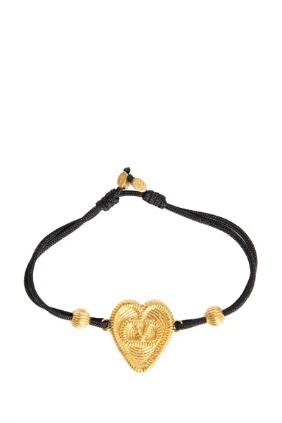 Valentino Garavani Logo Bracelet In Black