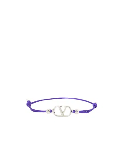 Valentino Garavani Logo Bracelet In Purple