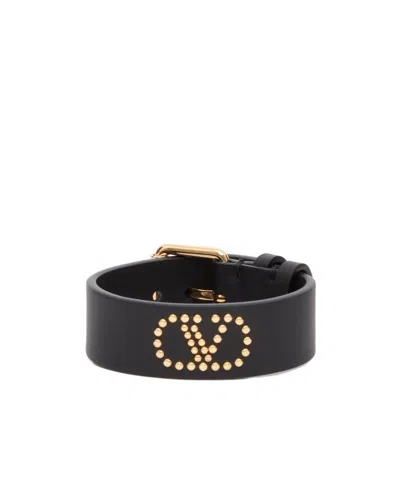 Valentino Garavani Logo Bracelet In Black