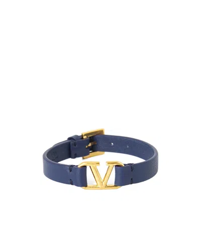 Valentino Garavani Logo Bracelet In Blue