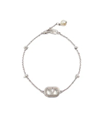 Valentino Garavani Logo Bracelet In White