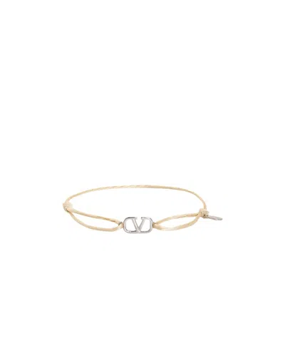 Valentino Garavani Logo Bracelet In Yellow