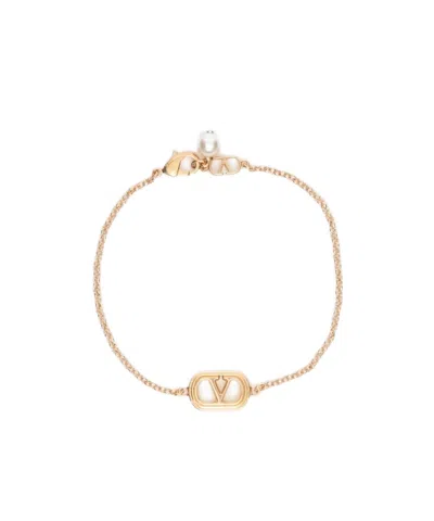 Valentino Garavani Logo Bracelet In Yellow