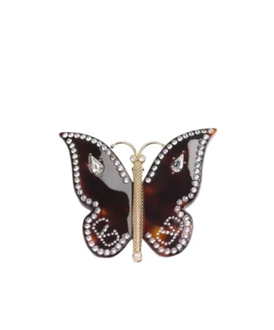 Valentino Garavani Logo Brooch In Black