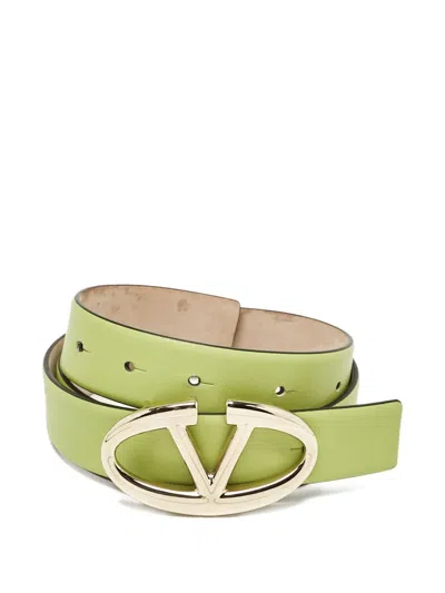 Pre-owned Valentino Garavani Logo-buckle Leather Belt