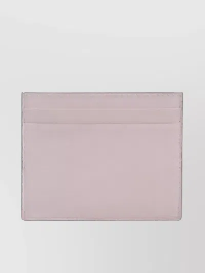 Valentino Garavani Logo Calfskin Rectangular Card Holder In Pink