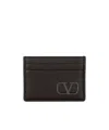 Valentino Logo Card Bag In Brown