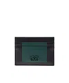 Valentino Logo Card Holder In Black/green