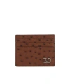 Valentino Logo Card Holder In Brown