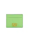 Valentino Logo Card Holder In Green