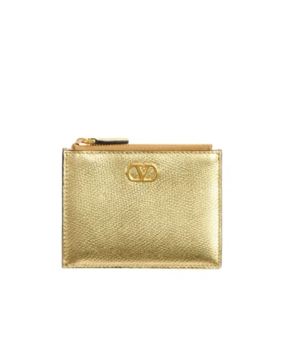 Valentino Garavani Logo Card Holder In Nude