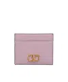 Valentino Logo Card Holder In Pink