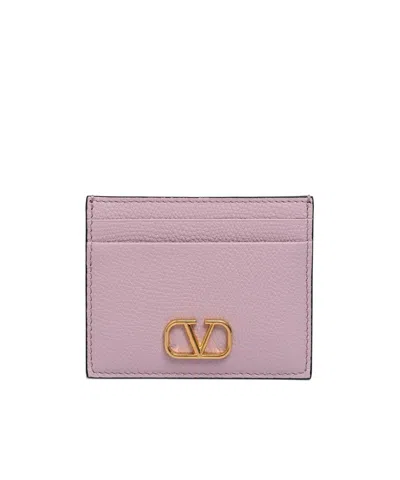 Valentino Garavani Logo Card Holder In Pink
