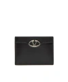 Valentino Vlogo Signature Leather Cardholder In Black